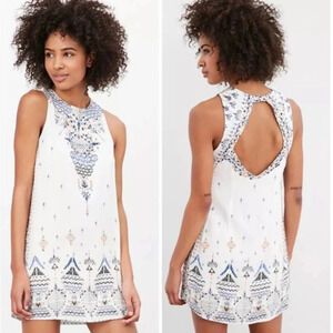 Ecote Urban Outfitters Boho Babydoll Dress XS – Printed Sleeveless Summer Mini